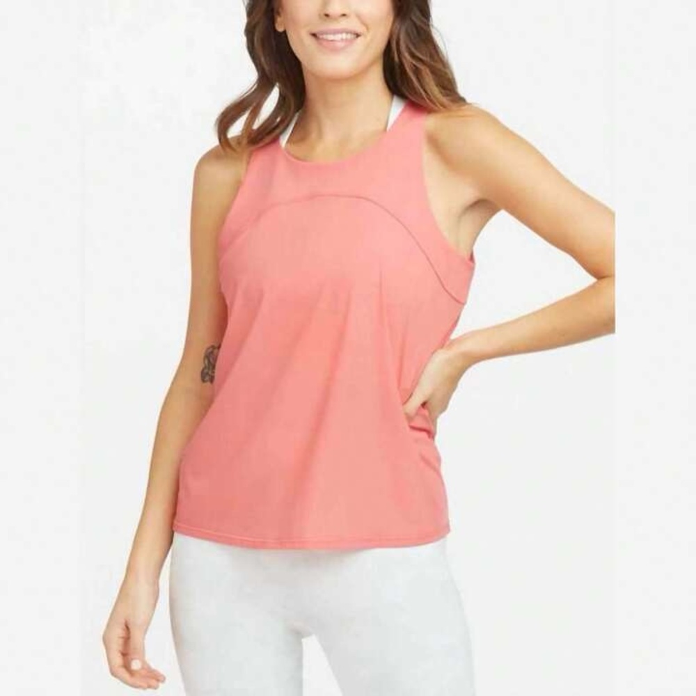 Spanx Go Lightly Ribbed Tie Back Tank in Spring Poppy, Size